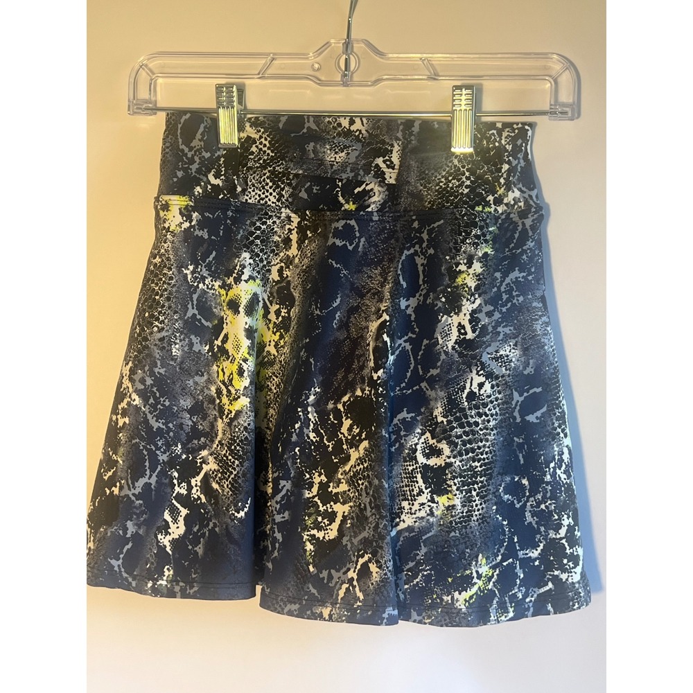 Dona Jo Shakira Skirt Wild Blue Python Snake Print Active Skort Size 1 Small
